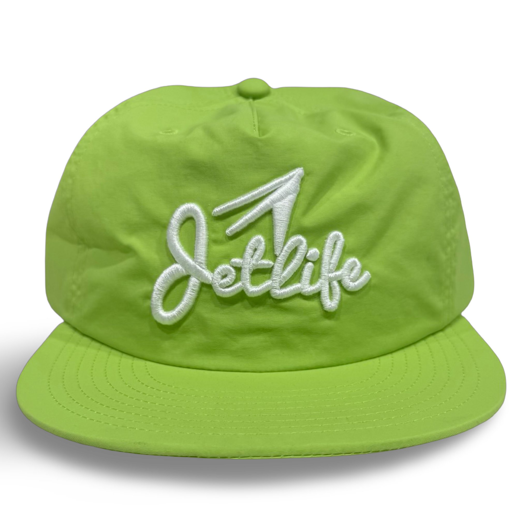 蛍光グリーン お茶のキャップ JET LIFE “PRIMARY STUNTERS” NYLON SNAPBACK [LIME] – JET LIFE APPAREL