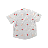 "House Of Flowers" Button Up (Metallic White)