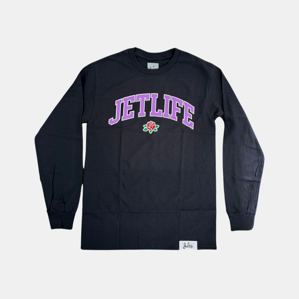 Jet Life Sports Baseball Jersey | Black/Purple Large