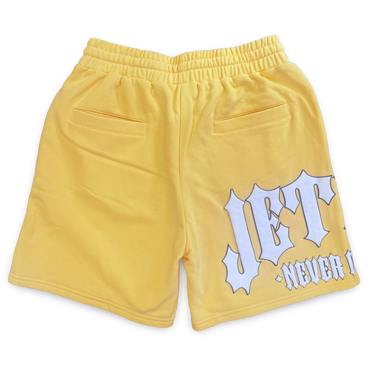JET LIFE "EVL PUFF" FLEECE SHORTS [YELLOW]