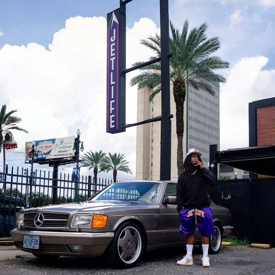 Jet Life "2nd ROUND" BASKETBALL SHORTS (PURPLE/GOLD)