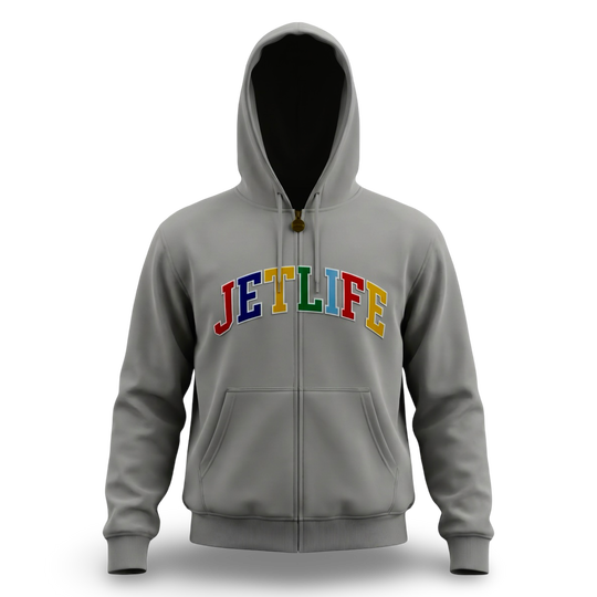 JET LIFE "WORLDS FRESHEST" ZIP UP HOODIE [CHARCOAL]