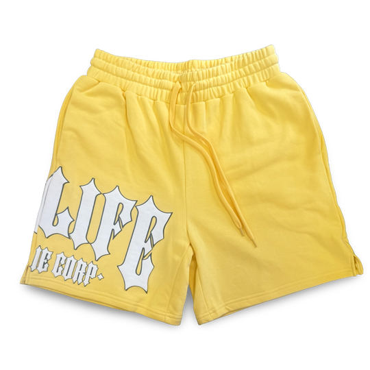 JET LIFE "EVL PUFF" FLEECE SHORTS [YELLOW]
