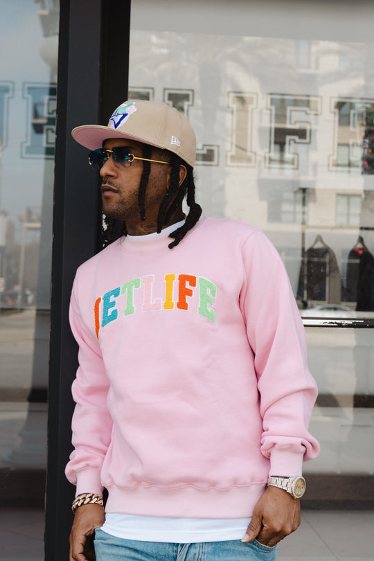 JET LIFE "CAPITAL" SWEATER [MULTI/PINK]