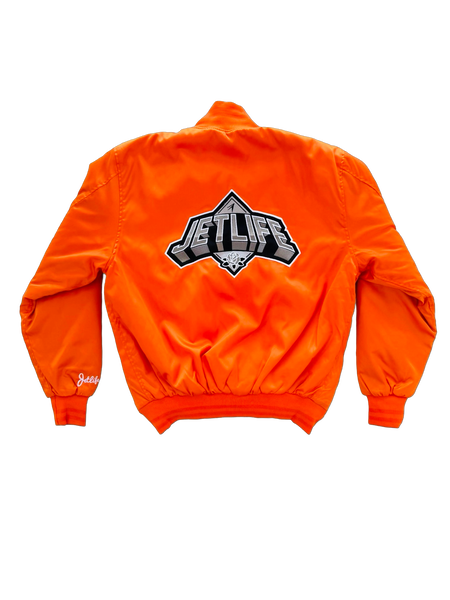 JET LIFE "DIAMOND" SATIN JACKET [ORANGE]