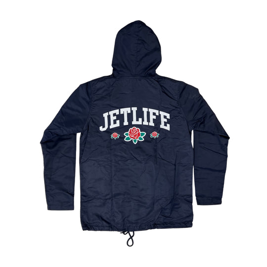 “Courtside" COACH JACKET HOODED [NAVY]