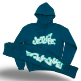 Jet Life "GRAFFITI" HOODIE [TEAL/GREEN]