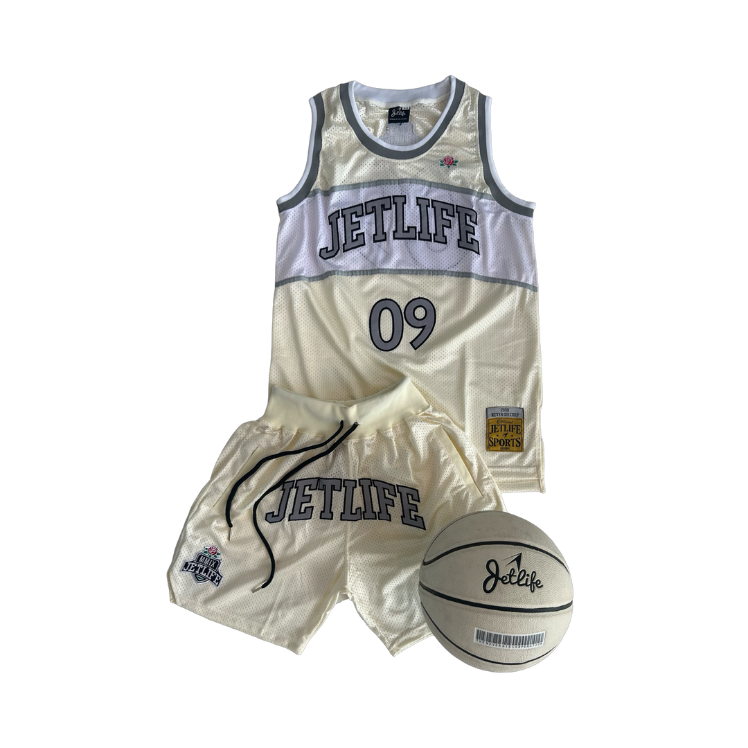 Jet Life "TWINJETTZZ" BASKETBALL SHORTS [CREAM]