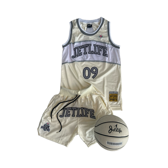 Jet Life "TWINJETTZZ" BASKETBALL SHORTS [CREAM]