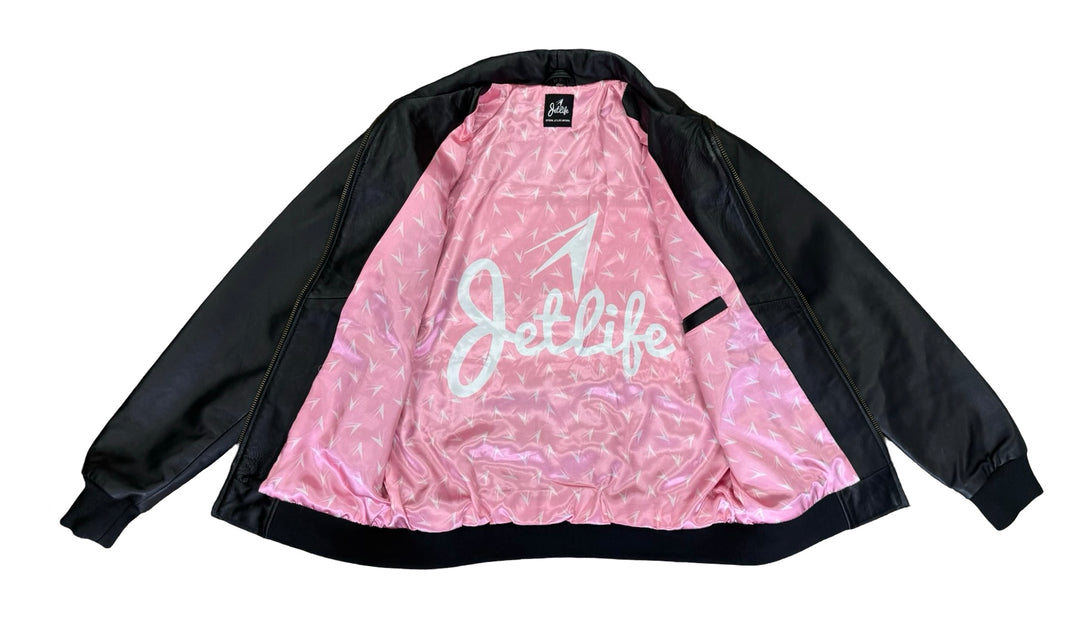 JET LIFE LEATHER TRACK  JACKET [BLACK]