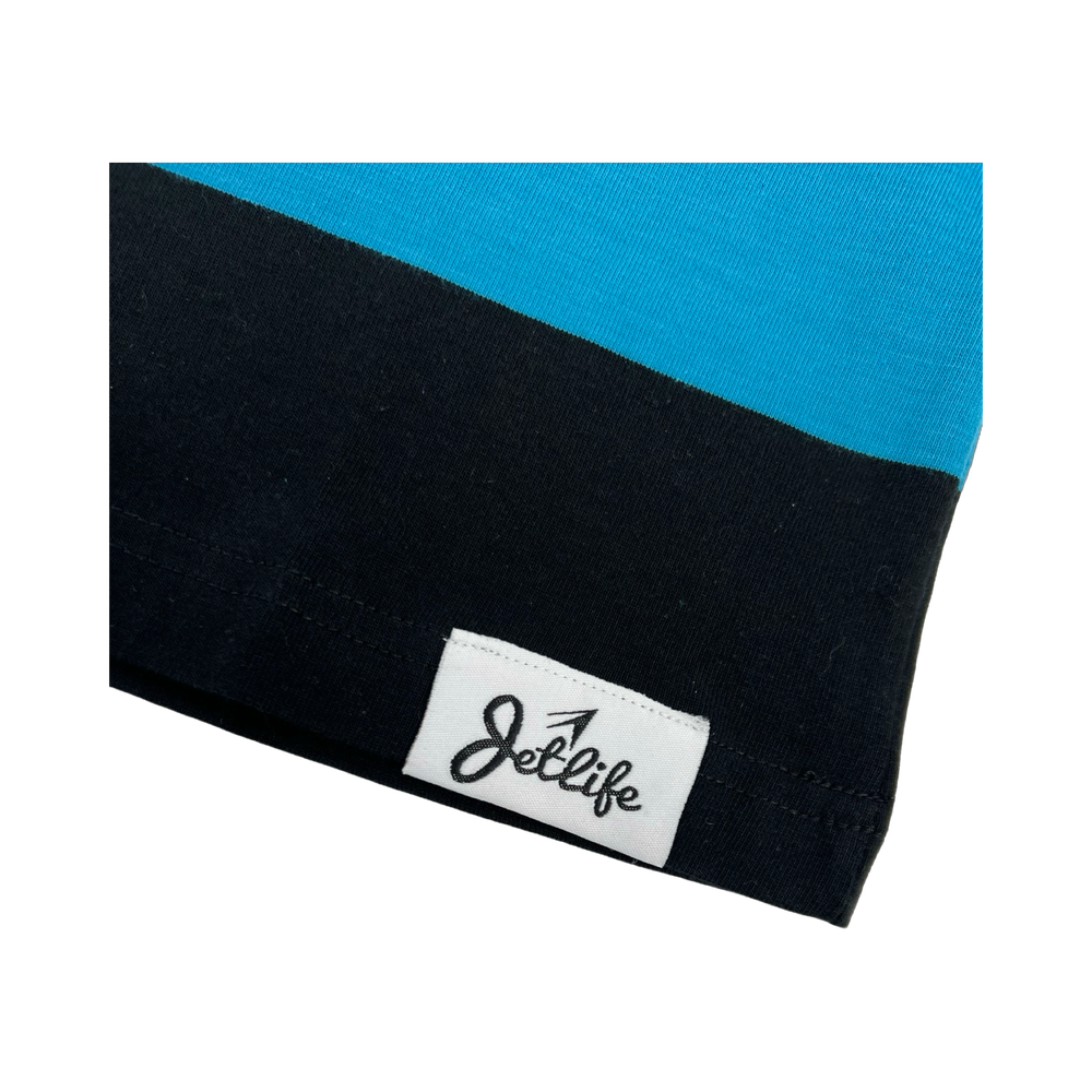 JET LIFE " BIG STRIPES" PREMIUM  [BLACK & TURQUOISE]