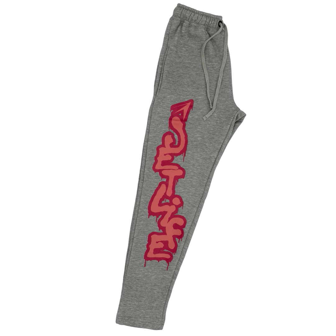 Jet Life "GRAFFITI" SWEATPANTS [HEATHER/CORAL]