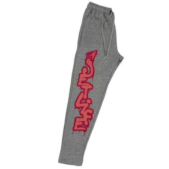 Jet Life "GRAFFITI" SWEATPANTS [HEATHER/CORAL]