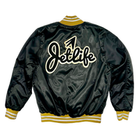 JET LIFE "LIFER" SATIN JACKET [BLACK]