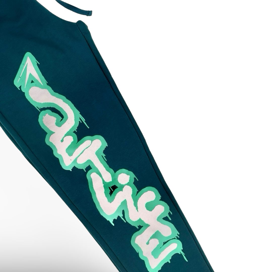 Jet Life "GRAFFITI" SWEATPANTS [TEAL/GREEN]