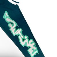 Jet Life "GRAFFITI" SWEATPANTS [TEAL/GREEN]