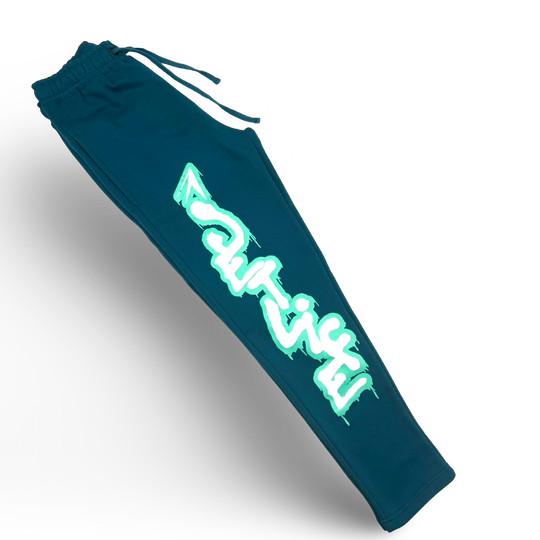 Jet Life "GRAFFITI" SWEATPANTS [TEAL/GREEN]