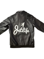 JET LIFE LEATHER TRACK  JACKET [BLACK]