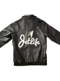 JET LIFE LEATHER TRACK  JACKET [BLACK]