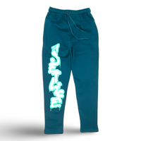 Jet Life "GRAFFITI" SWEATPANTS [TEAL/GREEN]