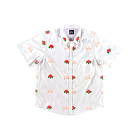 "House Of Flowers" Button Up (Metallic White)