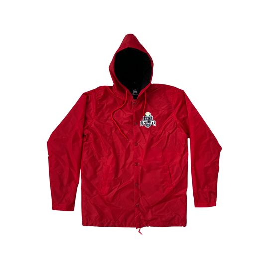 “Courtside" COACH JACKET HOODED [RED]