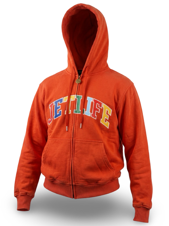 JET LIFE "WORLDS FRESHEST" ZIP UP HOODIE [RUST]
