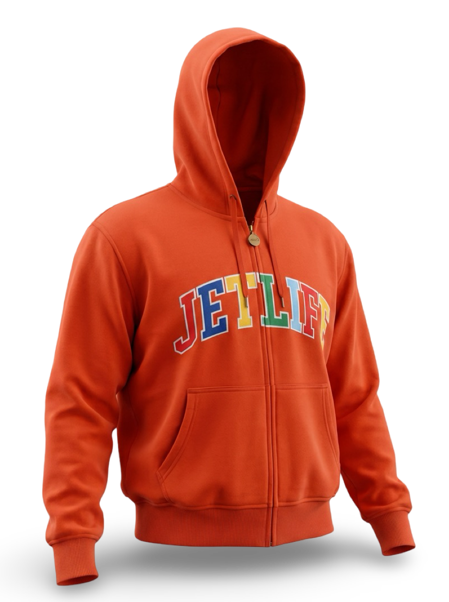 JET LIFE "WORLDS FRESHEST" ZIP UP HOODIE [RUST]