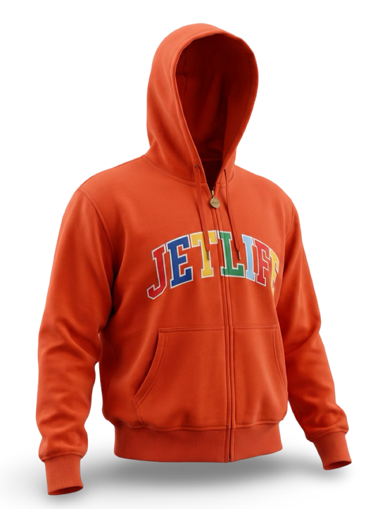 JET LIFE "WORLDS FRESHEST" ZIP UP HOODIE [RUST]