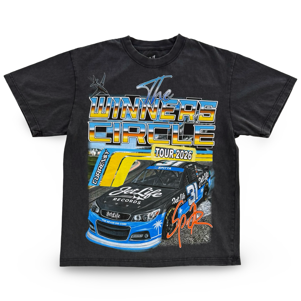 Curren$y Winners Circle ツアーTシャツ jetlife Winners circle Tour Tee – JET LIFE APPAREL