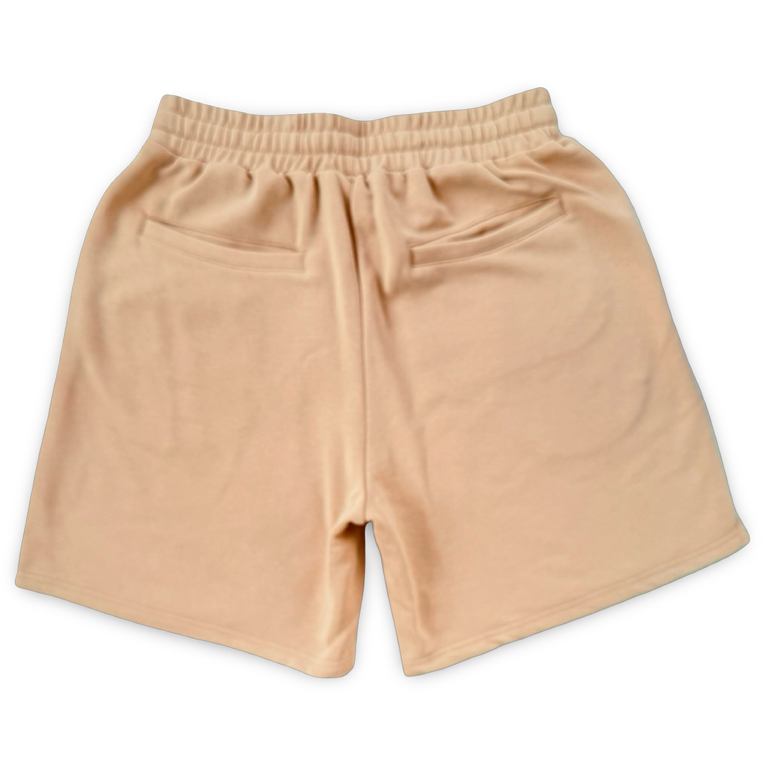 JET LIFE "NEVER DIE CORP" FLEECE SHORTS [SAND]