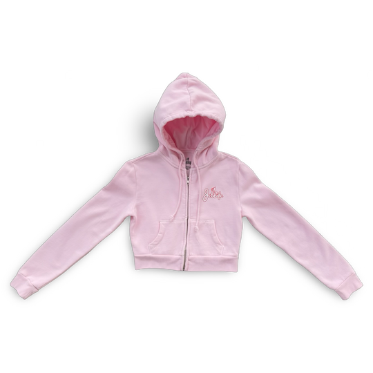 Jet Life “Pretty In Pink” Crop Top Zip Hoodie