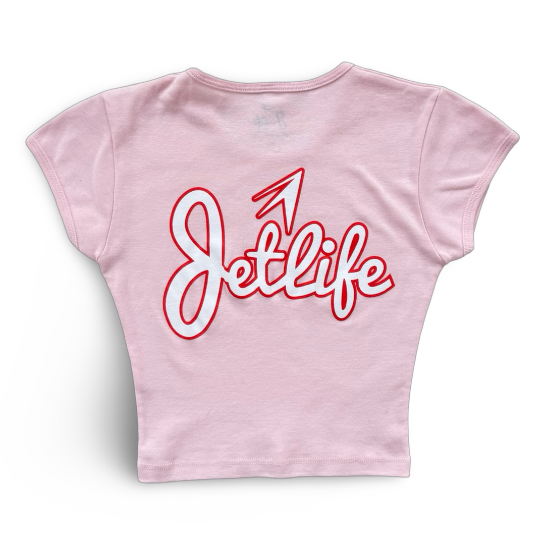 Jet Life “Pretty In Pink” Crop Top Baby Doll Tee