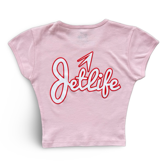 Jet Life “Pretty In Pink” Crop Top Baby Doll Tee