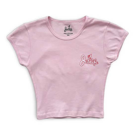 Jet Life “Pretty In Pink” Crop Top Baby Doll Tee