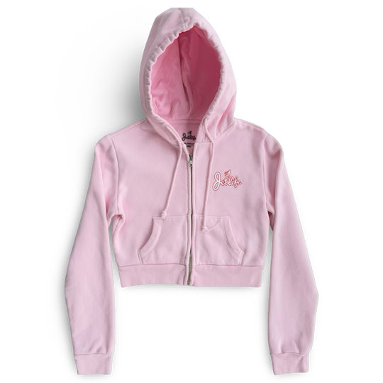 Jet Life “Pretty In Pink” Crop Top Zip Hoodie