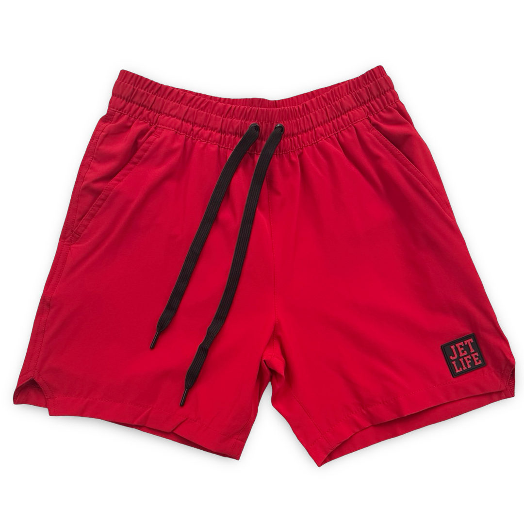 JET LIFE PERFORMANCE SPORTS SHORTS [RED]