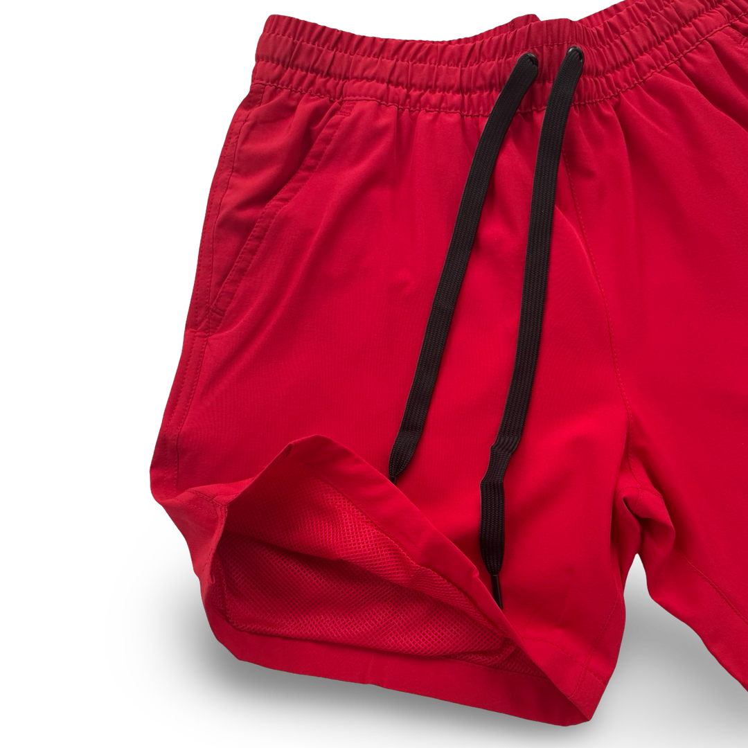 JET LIFE PERFORMANCE SPORTS SHORTS [RED]