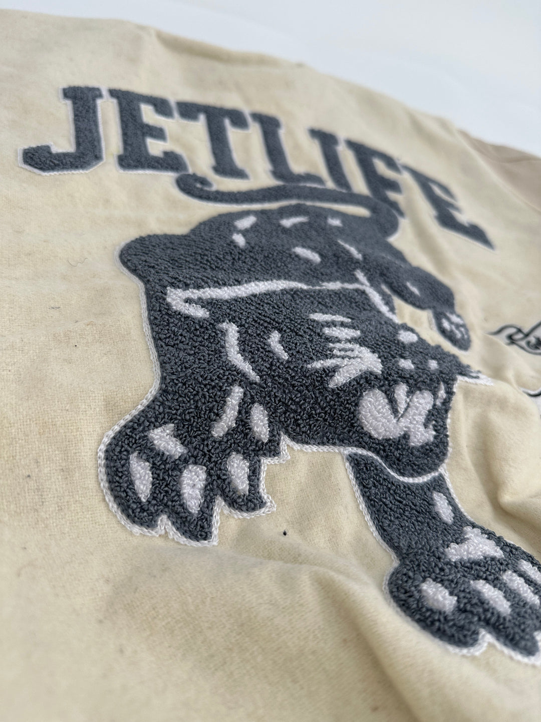 Jet Life Varsity Jacket "In-Season EDITION" [Bone/Cream]