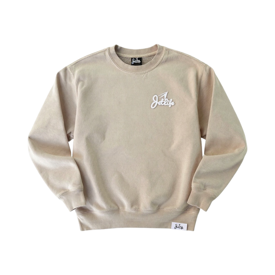 JET LIFE "PRIMARY STUNTERS" CREWNECK [DESERT SAND]
