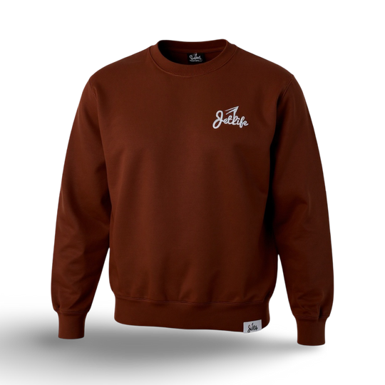 JET LIFE "PRIMARY STUNTERS" CREWNECK [BROWN]