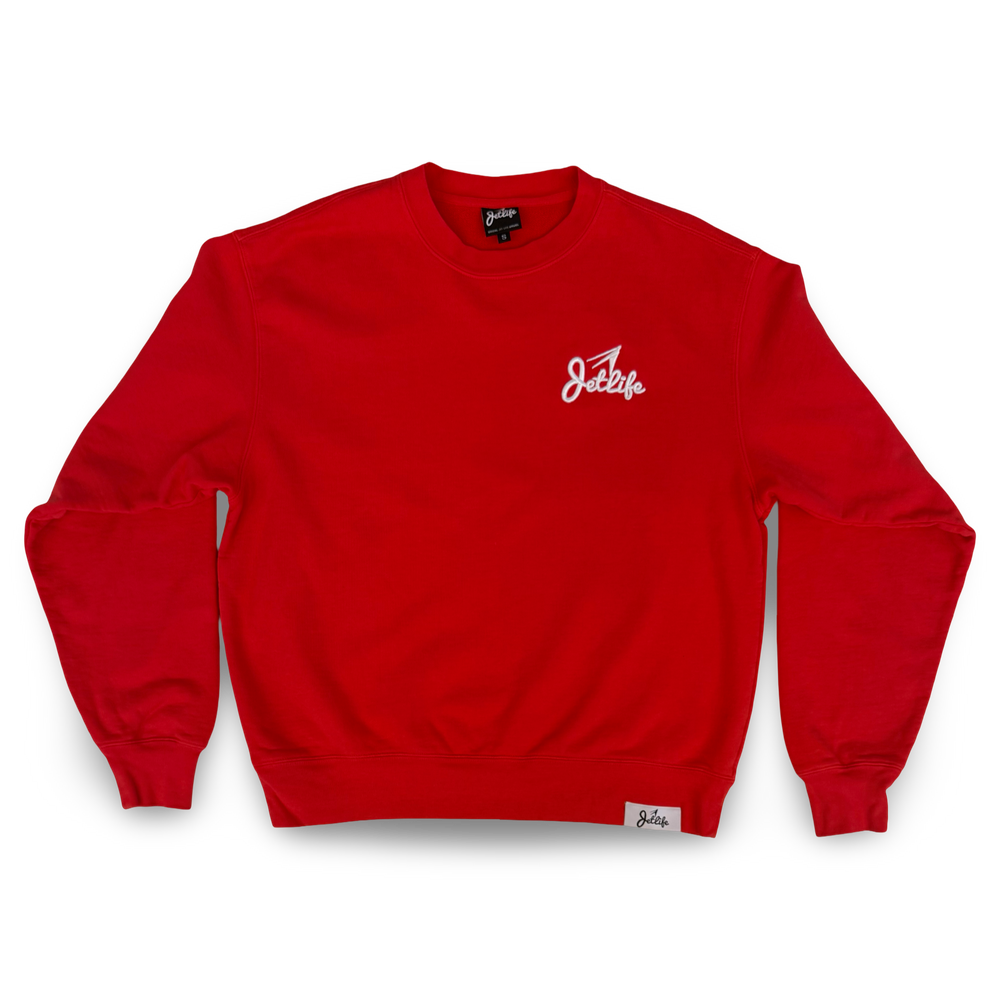 JET LIFE "PRIMARY STUNTERS" CREWNECK [RED]