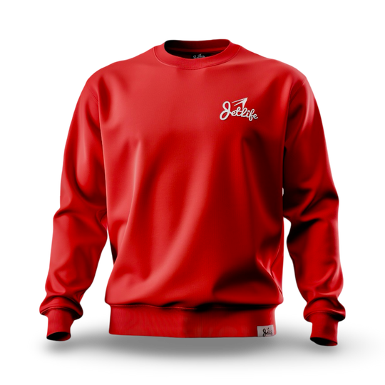 JET LIFE "PRIMARY STUNTERS" CREWNECK [RED]