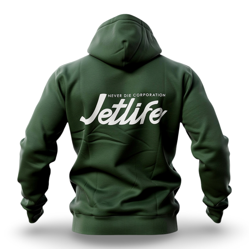 JET LIFE "SCRIPT" HOODIE [FOREST]