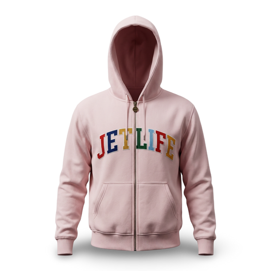 JET LIFE "WORLDS FRESHEST" ZIP UP HOODIE [SOFT PINK]