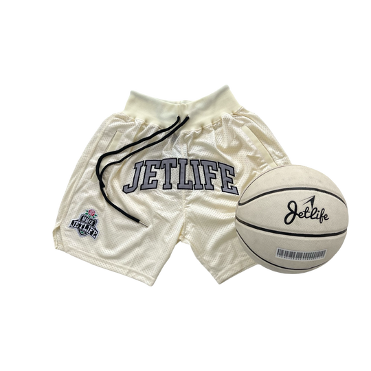 Jet Life "TWINJETTZZ" BASKETBALL SHORTS [CREAM]