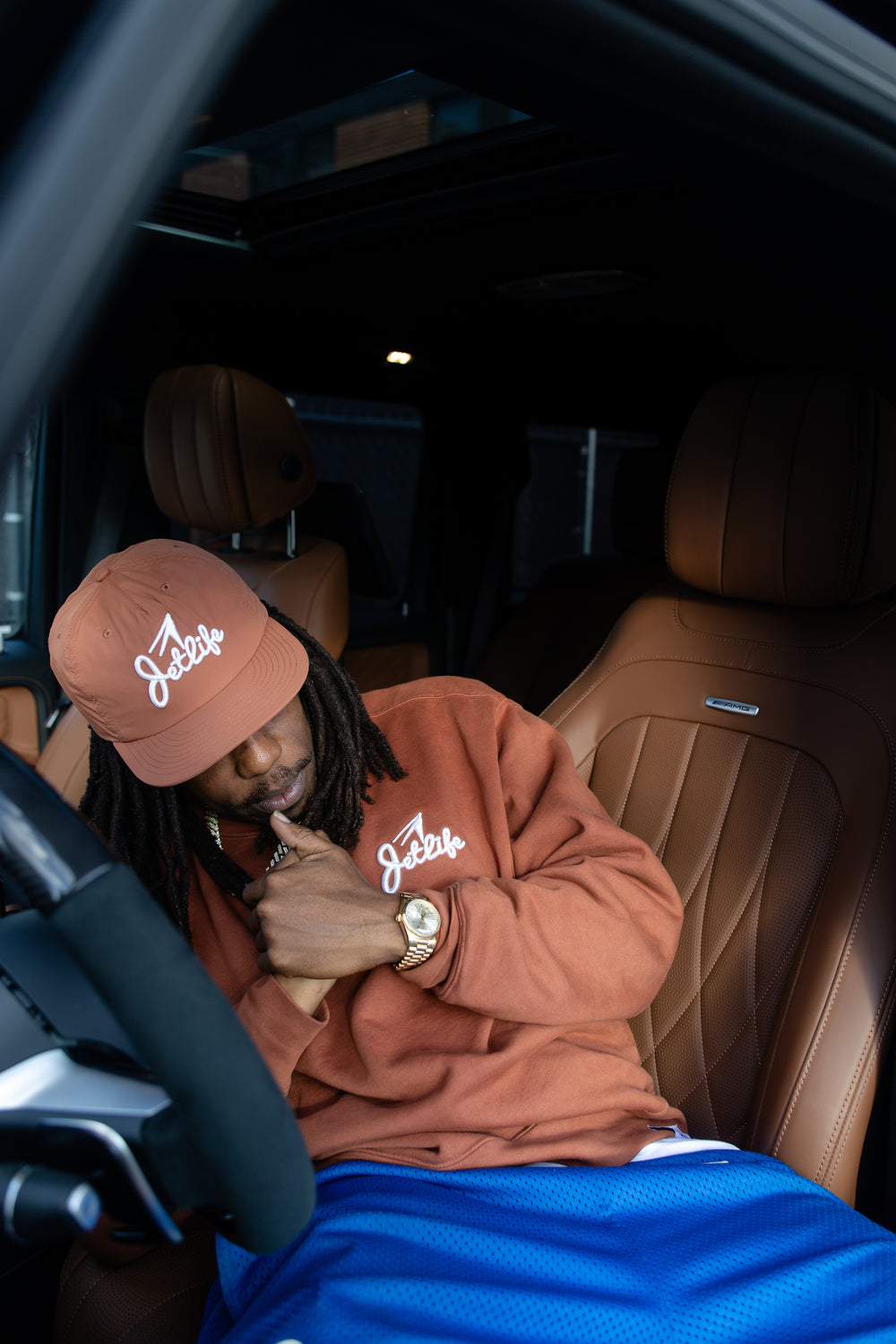 JET LIFE "PRIMARY STUNTERS" CREWNECK [BROWN]