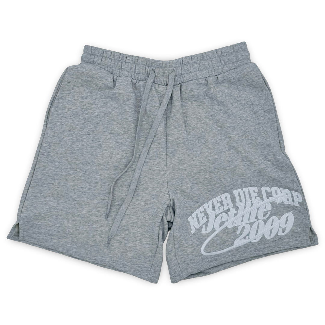 JET LIFE "NEVER DIE CORP" FLEECE SHORTS [HEATHER]