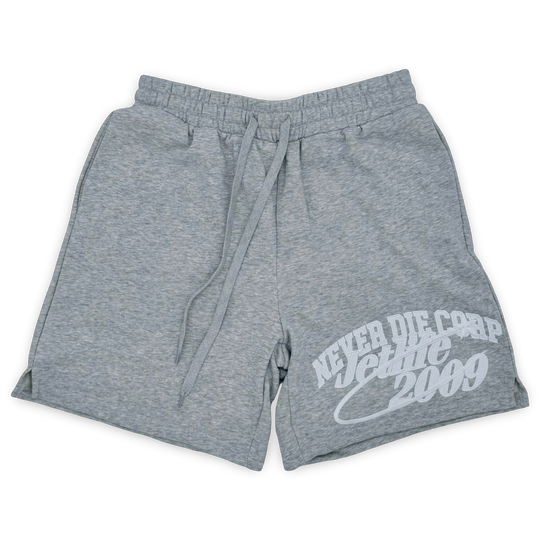 JET LIFE "NEVER DIE CORP" FLEECE SHORTS [HEATHER]