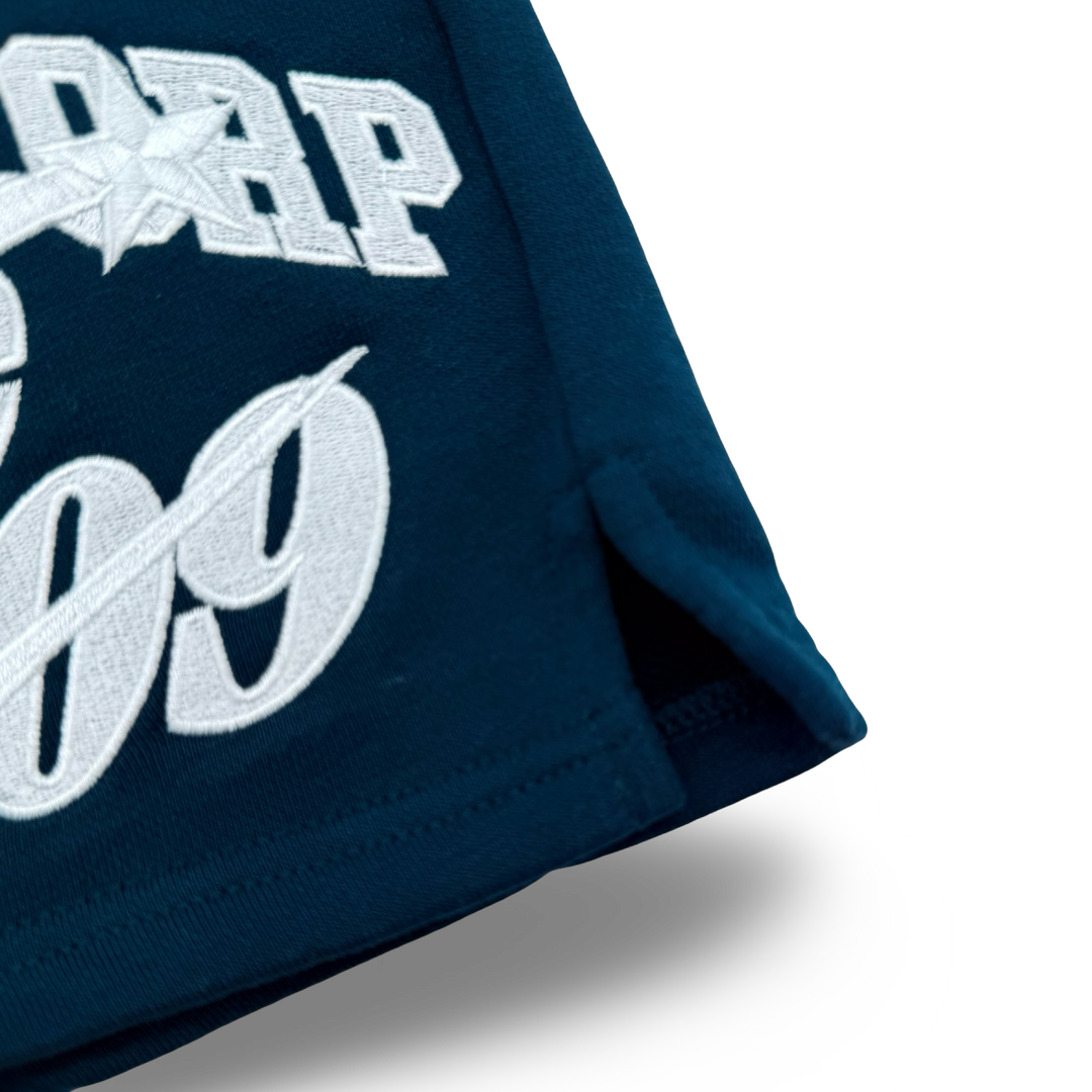 JET LIFE "NEVER DIE CORP" FLEECE SHORTS [NAVY]